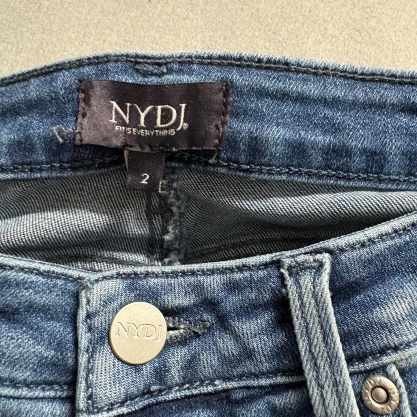 NYDJ Sheri Slim Jeans Womens Size 2 Blue Denim Stretch High Rise Pants