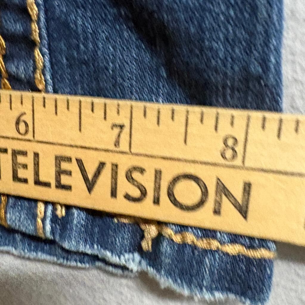 Lola Jeans Womens Size 7/8 Distressed Bootcut Blue Denim Thick Stitch Y2K