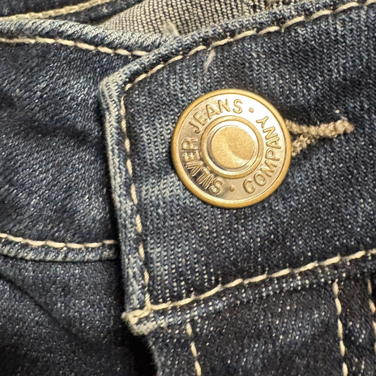 Silver Jeans Co Suki Skinny Crop Jeans Womens 12W L26 Blue Denim Distressed Hem