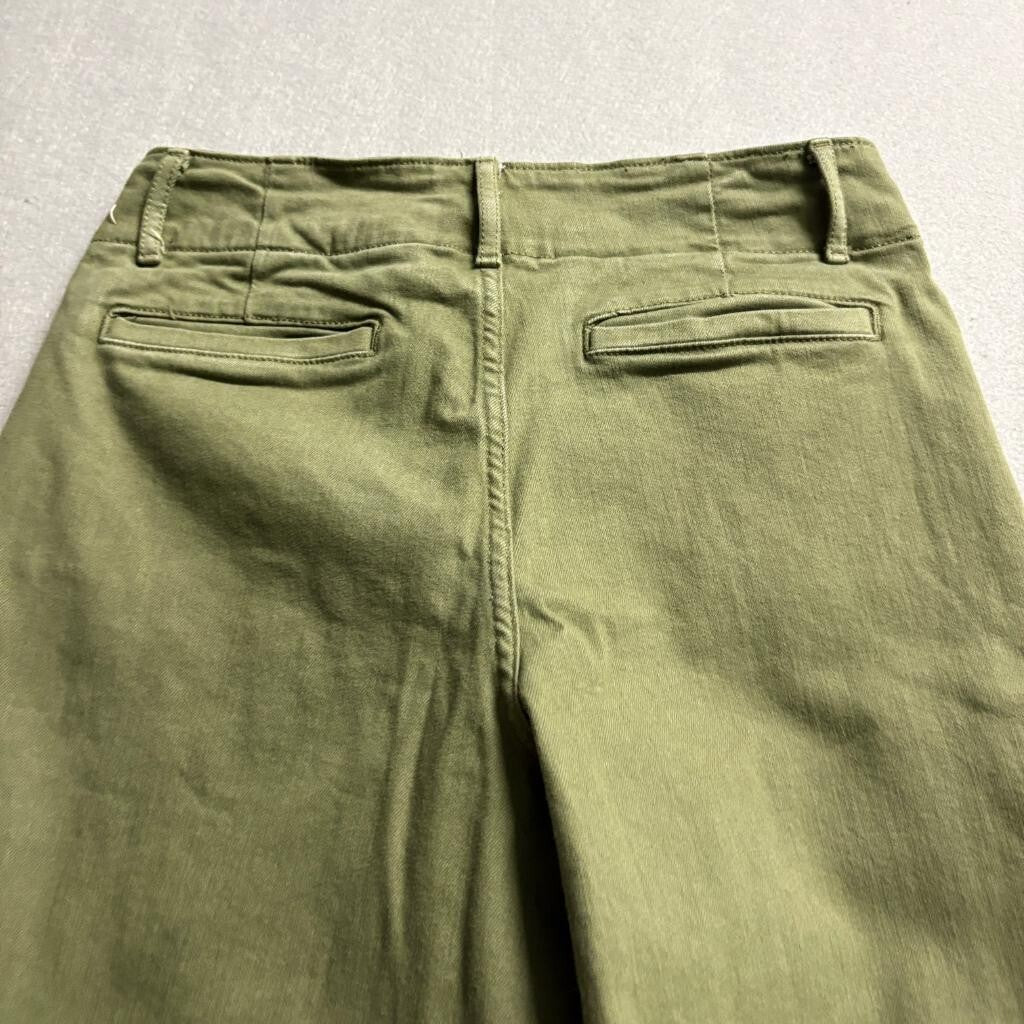 Banana Republic High Rise Straight Fit Pants Womens 27/4 Olive Green Stretch