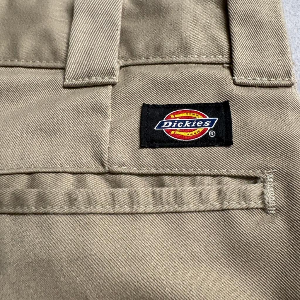 Dickies Slim Taper Chino Pants Mens 33x32 Khaki Beige Workwear WP830DS