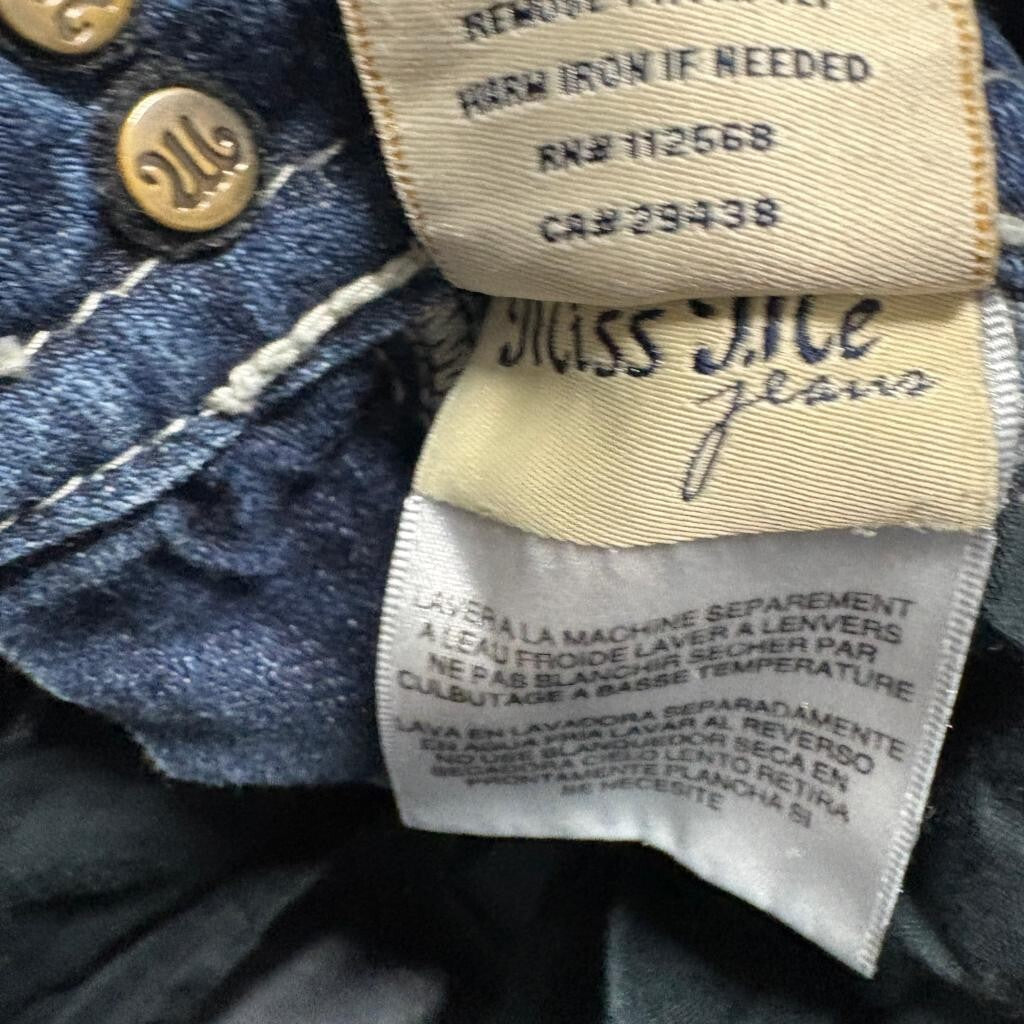 Miss Me Skinny Jeans Womens 29 Blue Denim JP60035 Dark Wash Thick Stitch Stretch