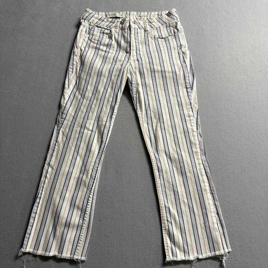 Pilcro and the Letterpress Anthropologie Striped High Rise Bootcut Jeans Size 27
