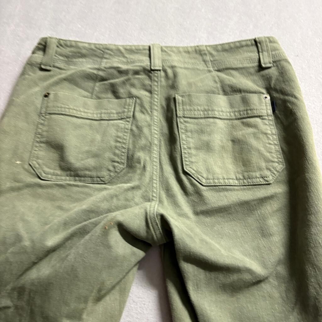 L.L. Bean Utility Pants Womens 6 Reg Green Stretch Cotton Blend Straight Leg