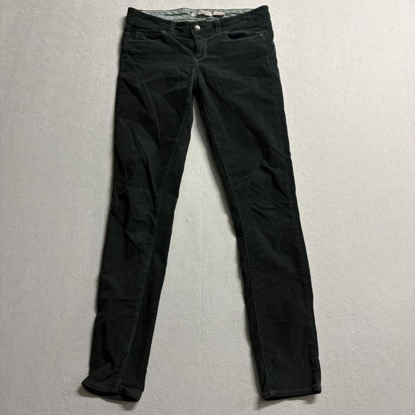 Paige Verdugo Jegging Womens 26 Black Corduroy Skinny Pants Stretch Made in USA