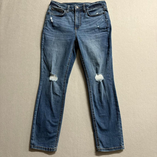 LC Lauren Conrad Distressed Skinny Jeans Womens 30x26 Blue Denim Stretch 31x27