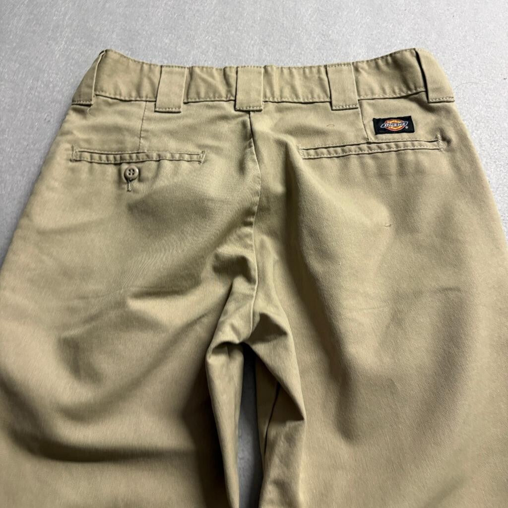 Dickies Flex Girls Khaki Chino Pants Size 14 School Uniform Beige Flat Front