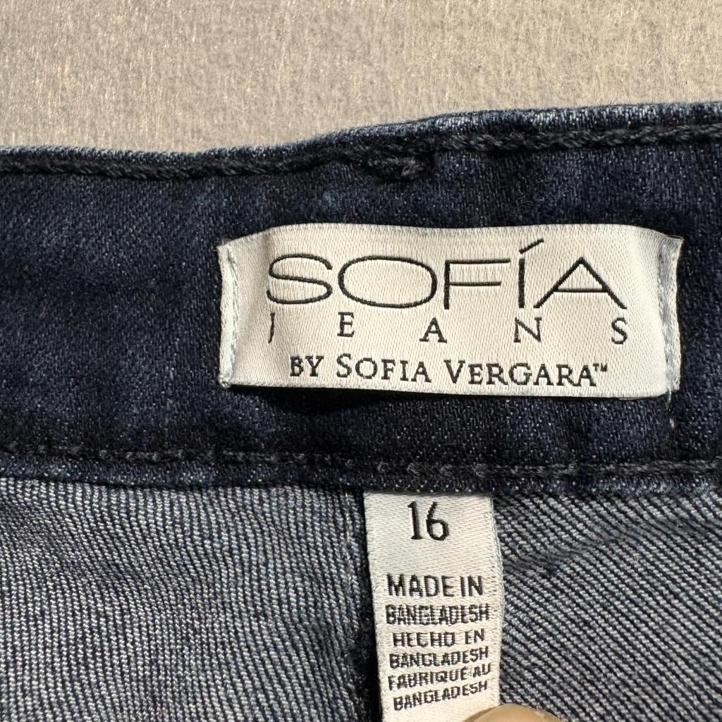 Sofia Jeans by Sofia Vergara Skinny Ankle Womens Size 16 Dark Wash Stretch Denim