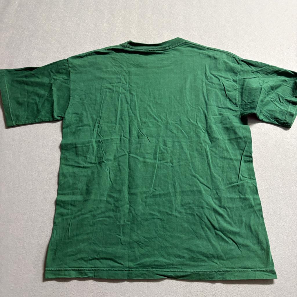 Vintage Lucky Tees Blank T-Shirt Mens XL Green Single Stitch 100% Cotton