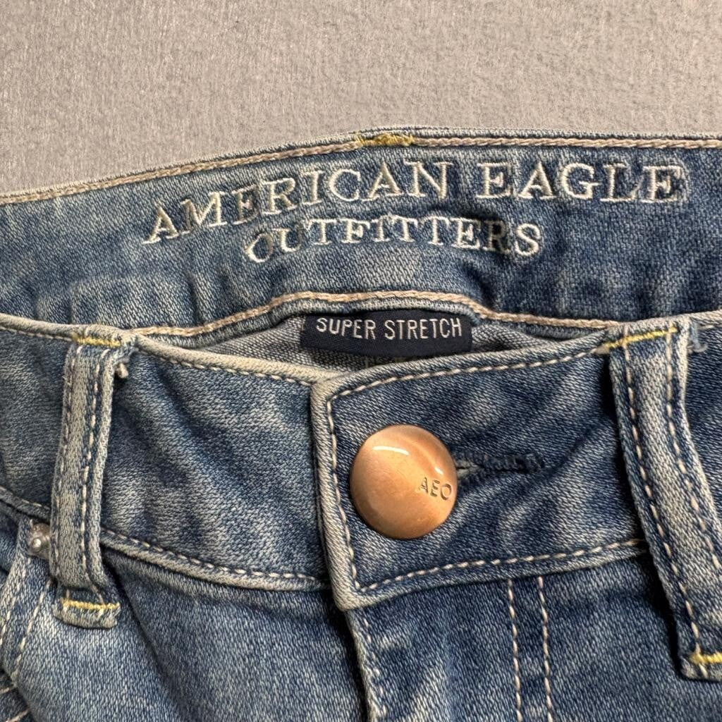 American Eagle Outfitters Jegging Ankle Jeans Womens Size 2 Distressed Acid Wash