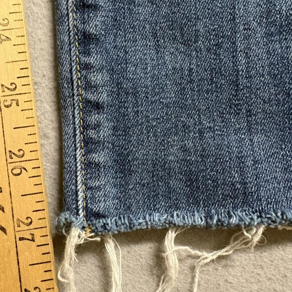 Joe's Jeans High Rise Skinny Ankle Blue Distressed Raw Hem Denim Size 27