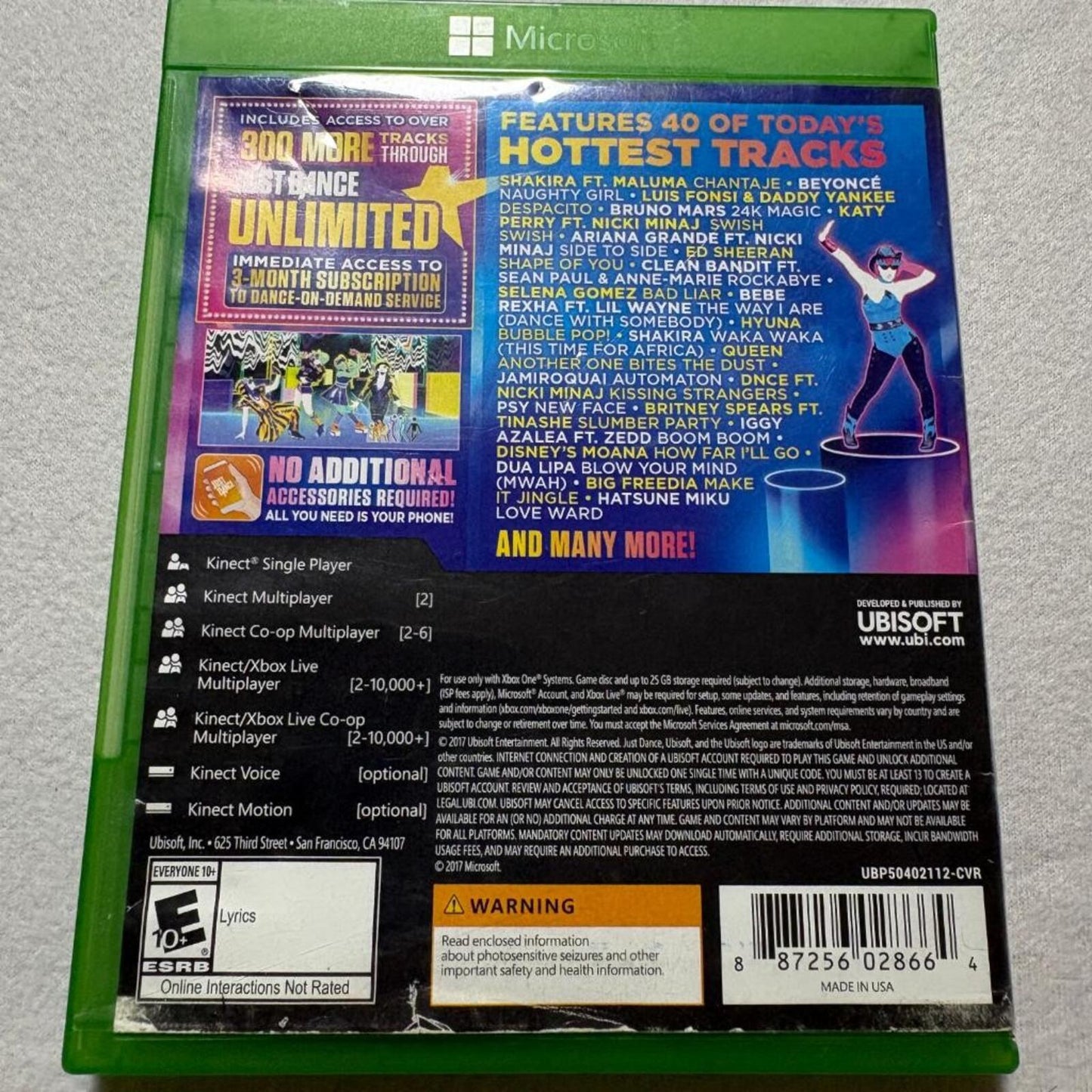 Just Dance 2018 Xbox One Game Disc Case Tested Ubisoft