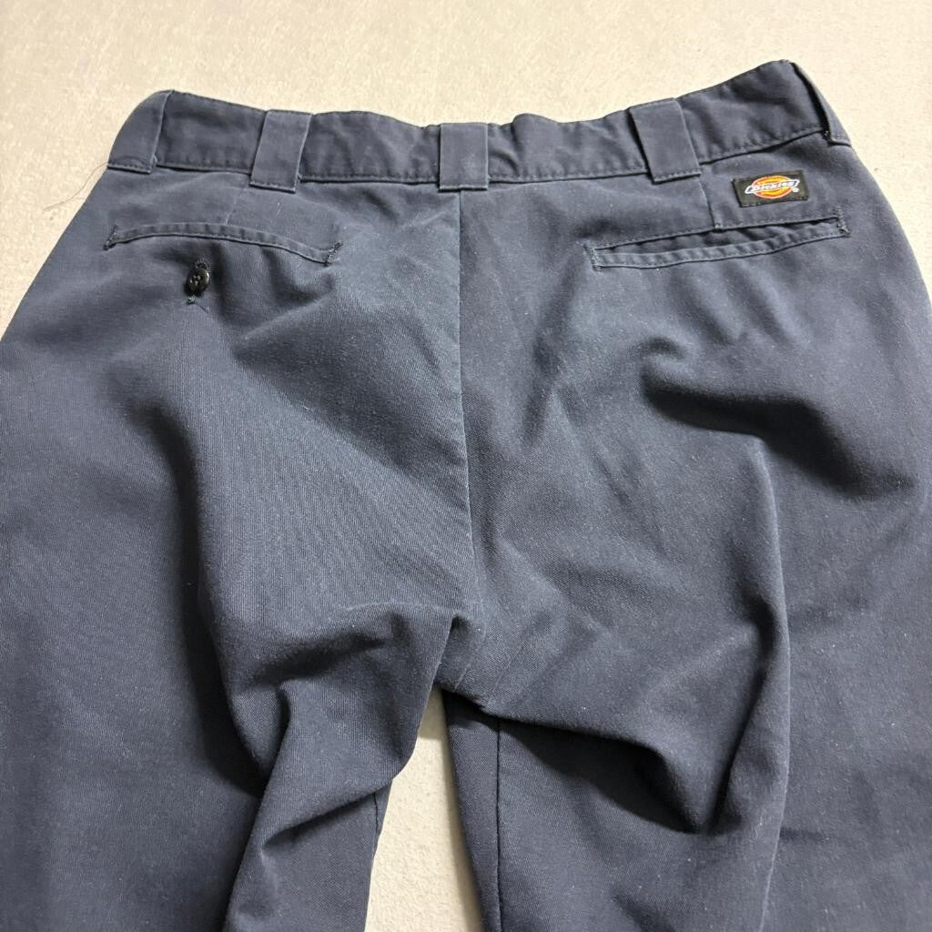 Dickies Flex Mens 34x32 Navy Blue Work Pants Flat Front Chino WP150DN