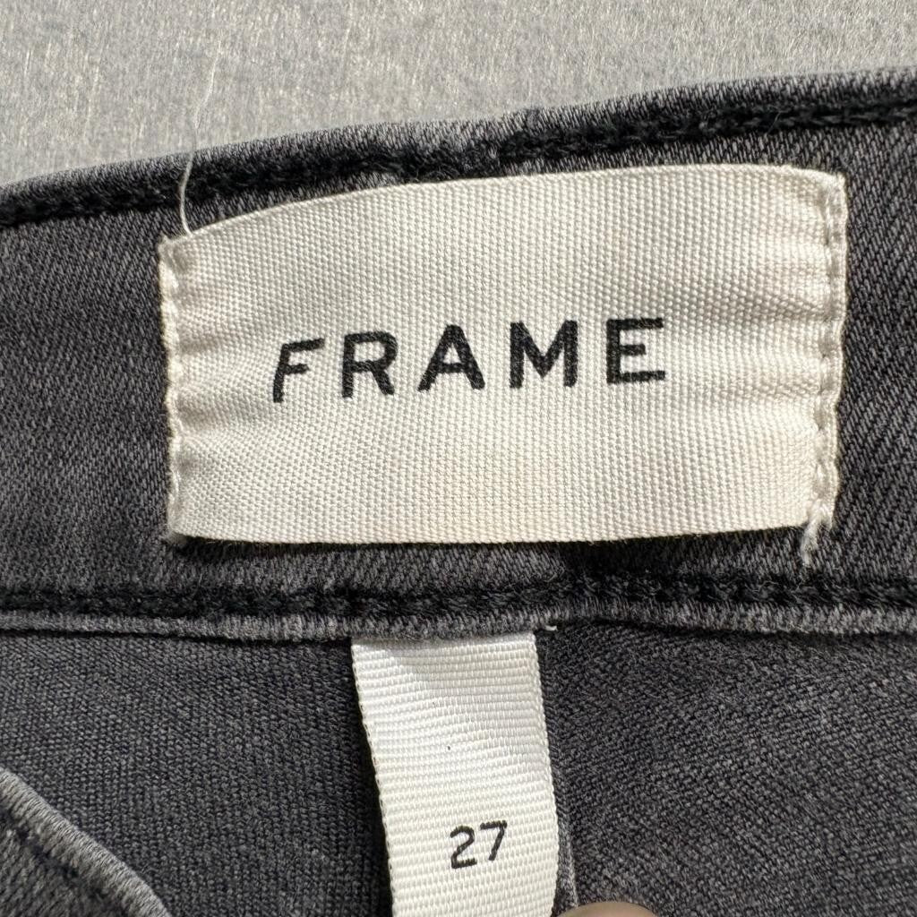 Frame Le High Skinny Jeans Womens 27 Gray Burton Wash Stretch Denim