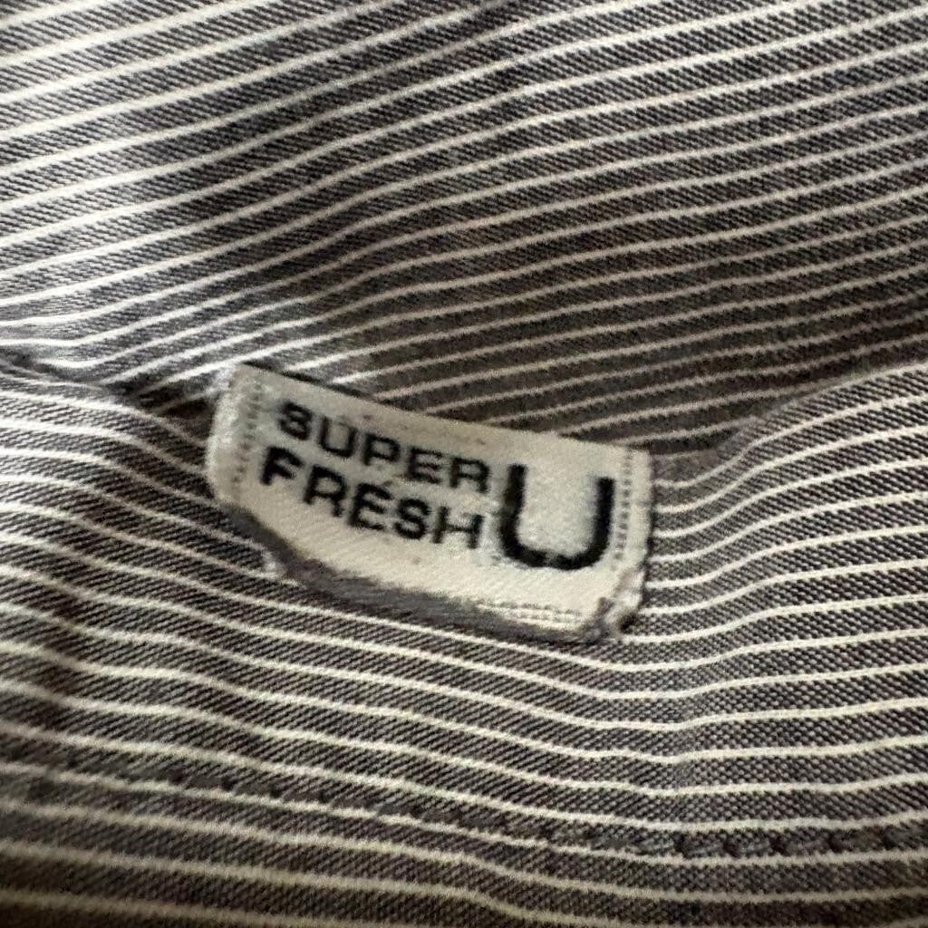 Untouchable Brand Mens XL Gray White Striped Long Sleeve Button Up Shirt