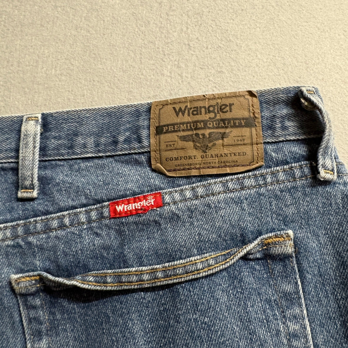 Wrangler Denim Shorts Mens 48 Regular Blue Jeans Relaxed Fit 606W1MS Cotton