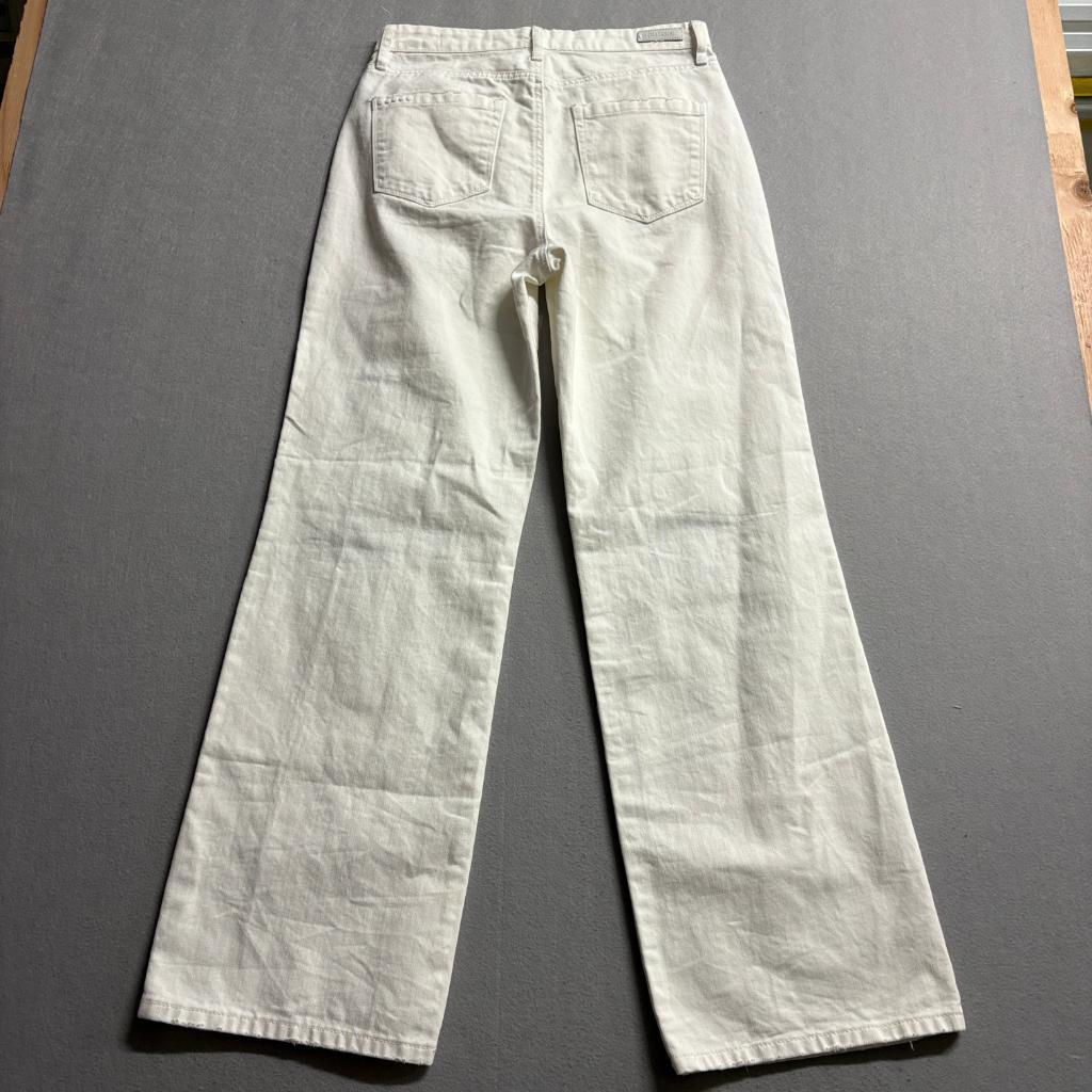 BlankNYC The Franklin Ribcage Wide Leg Jeans Womens 27 Off White Distressed