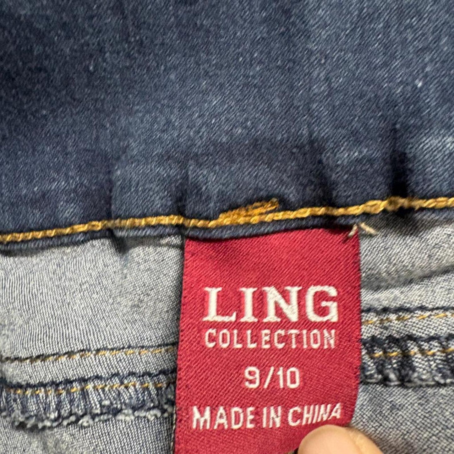 Ling Collection High Rise Skinny Jeans Womens 9/10 Dark Wash Stretch Denim Blue