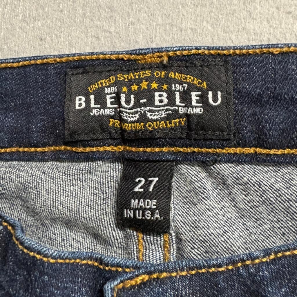 Bleu Bleu Jeans Womens 27 Skinny Dark Wash Denim Made in USA Stretch Blue