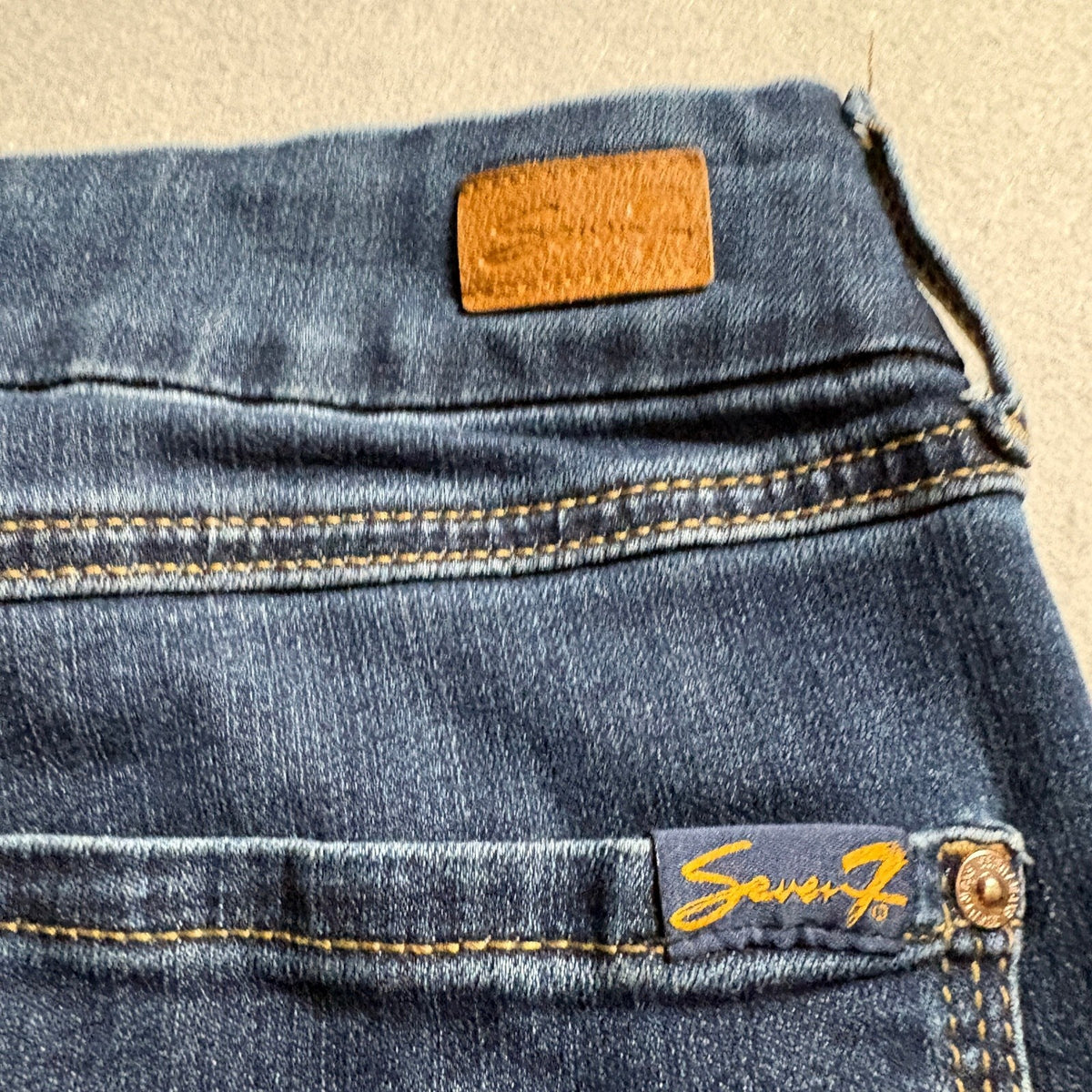 Seven 7 Jeans Womens Size 6 Tummyless High Rise Skinny Medium Wash Blue Denim