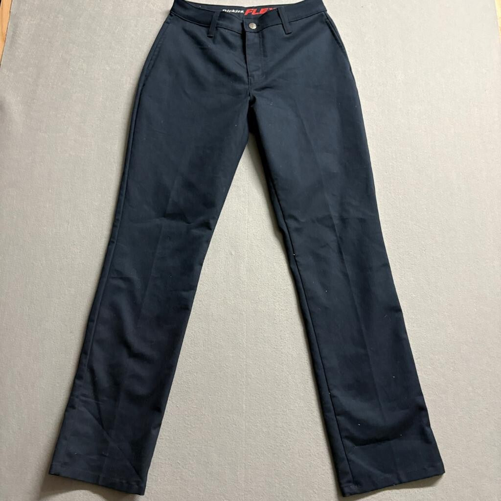 Dickies Flex Womens Pants Size 27R Navy Blue Straight Leg Workwear Chino