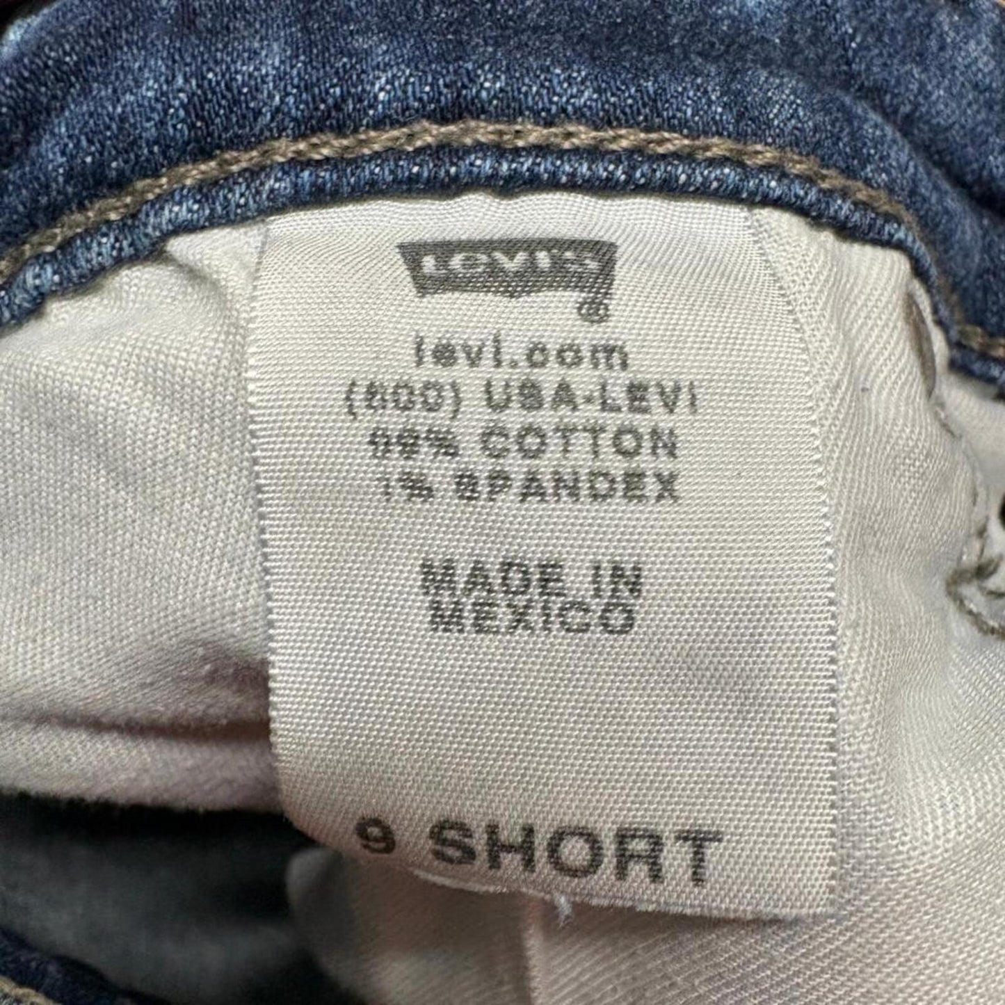 Levi's 524 Too Superlow Jeans Womens 9 Short Blue Denim Low Rise Slim Straight
