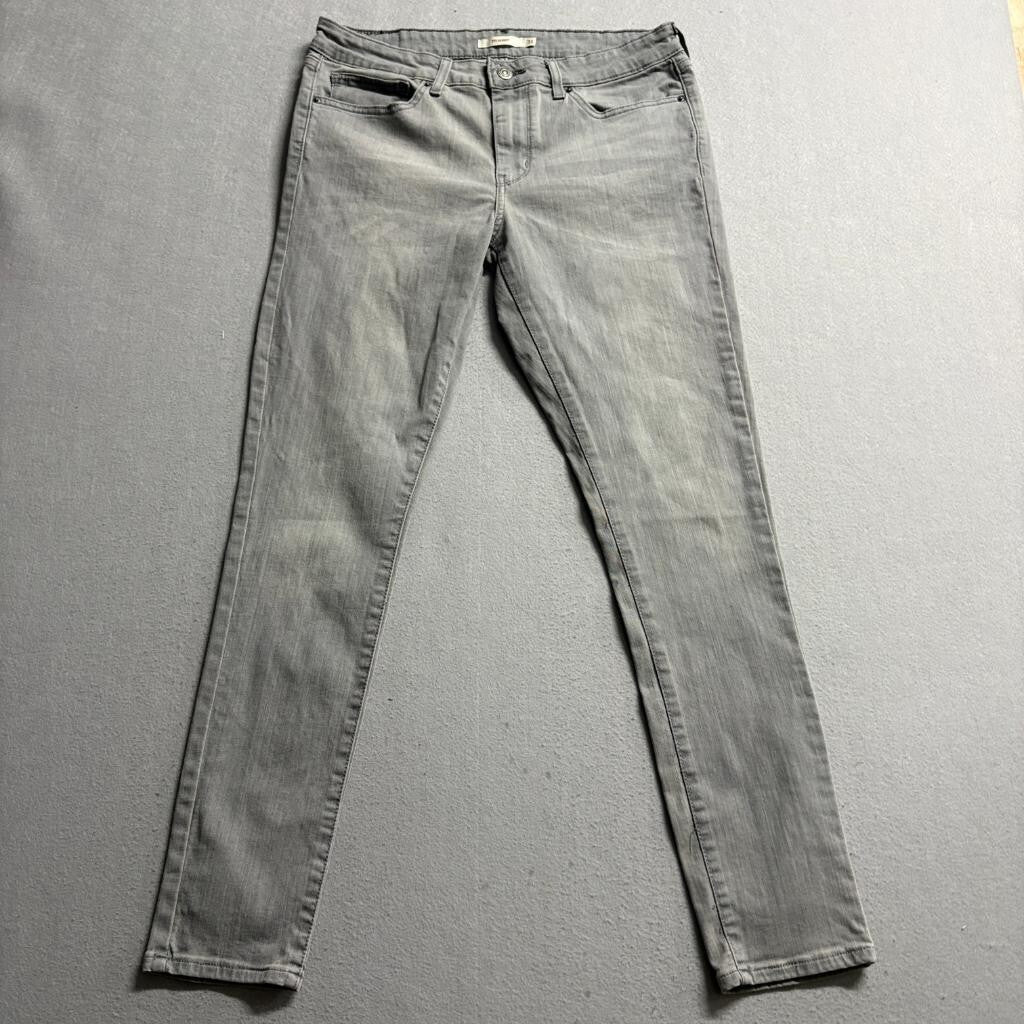 Levis 711 Skinny Jeans Womens 31 Gray Denim Stretch Mid Rise Pants W31 L30