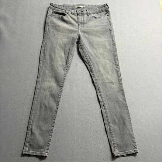 Levis 711 Skinny Jeans Womens 31 Gray Denim Stretch Mid Rise Pants W31 L30
