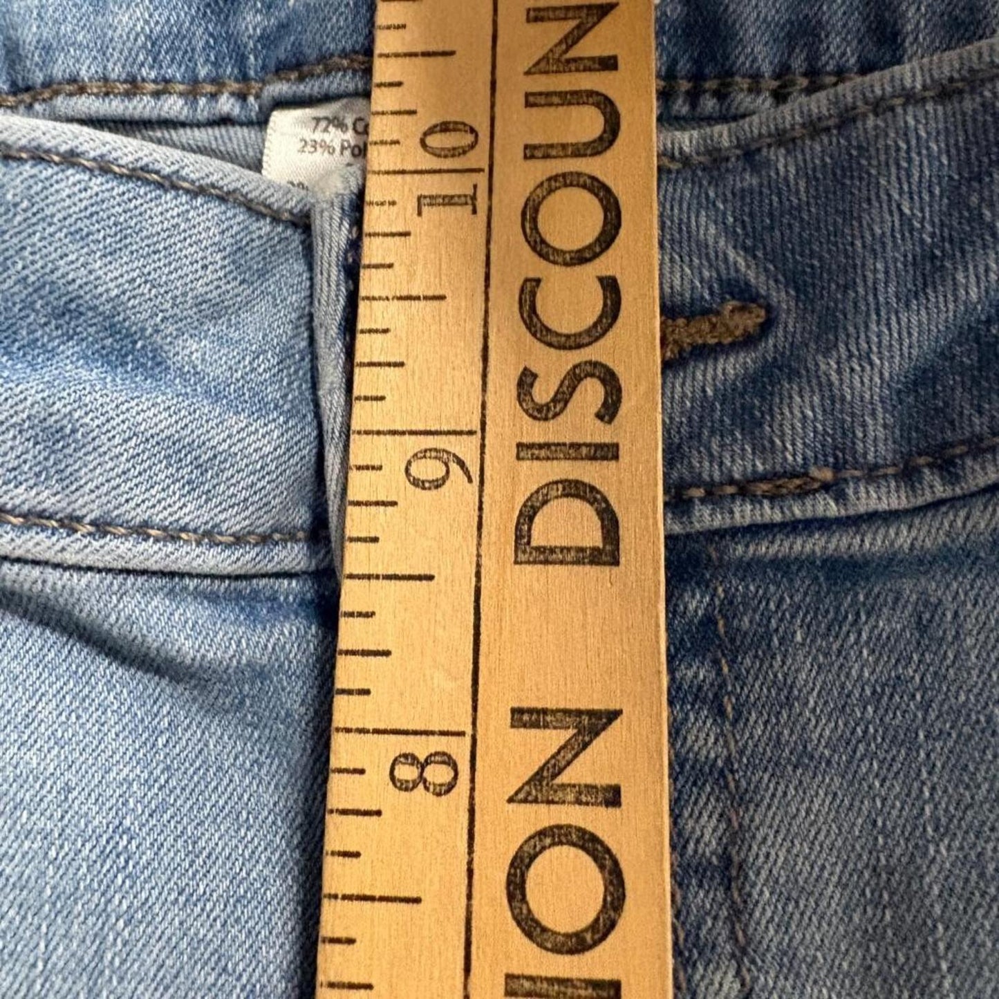 Time and Tru High Rise Wide Leg Jeans Womens Size 6 Blue Two Tone Flare Cropped