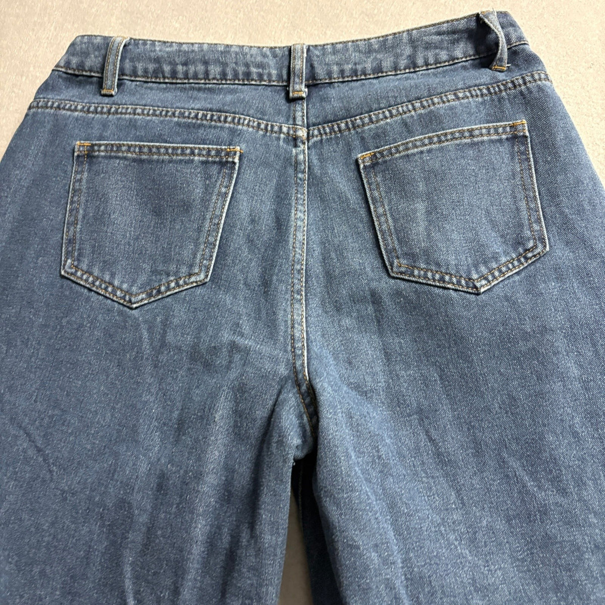 Dazy Womens Wide Leg Jeans Size Large Blue High Rise Denim Pants Casual Slant