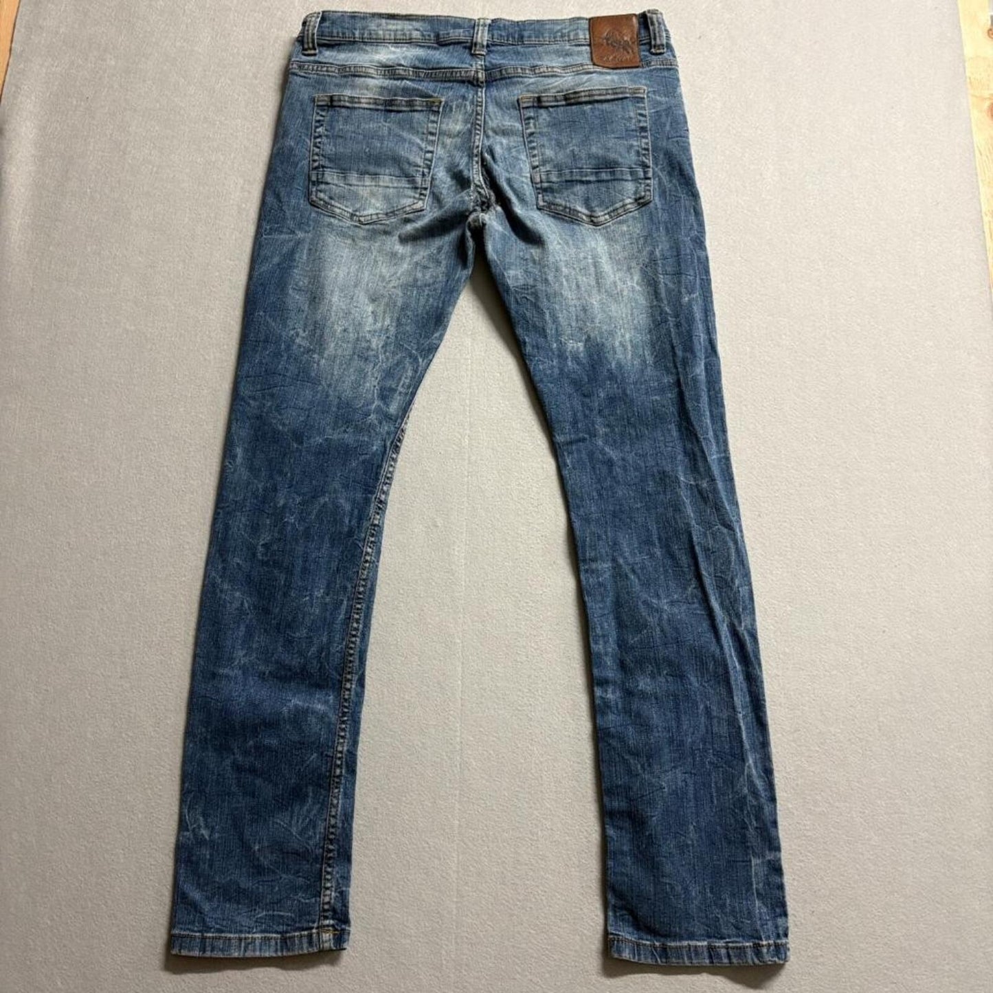 ReFuel Skinny Fit Jeans Mens 36x32 Blue Denim Stretch Distressed Pakistan