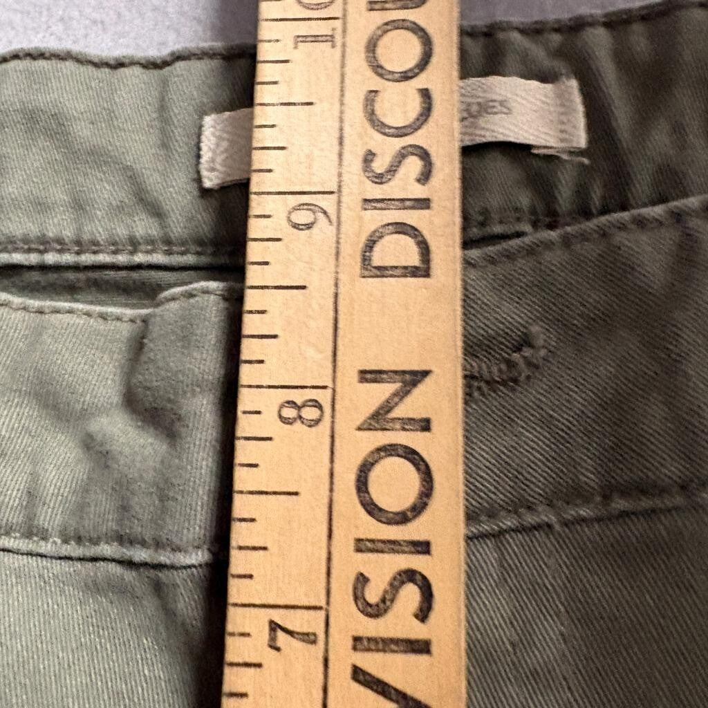 Canyon River Blues Cargo Pants Womens 14 Green Utility Skinny Ankle Zip Stretch