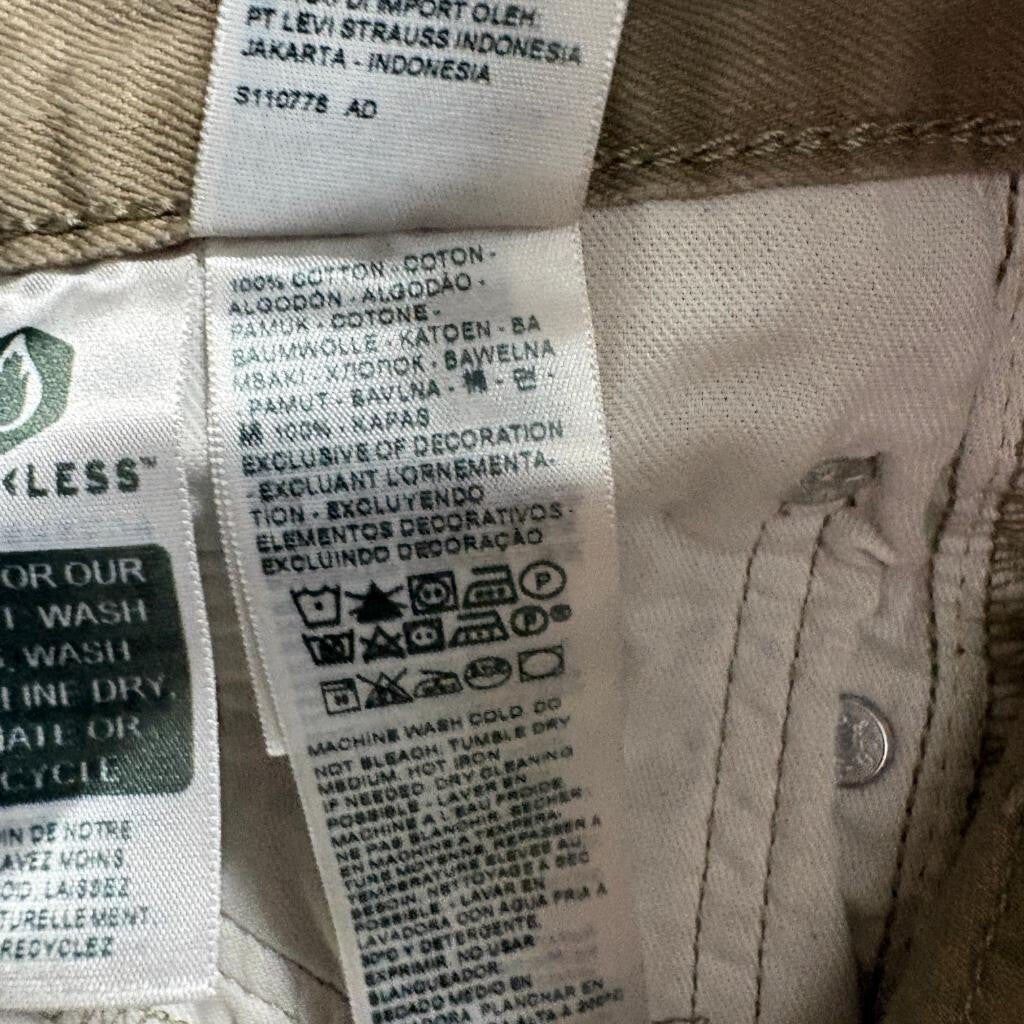 Levi's 559 Relaxed Straight Pants Mens 30x32 Brown Khaki Cotton Chino Denim