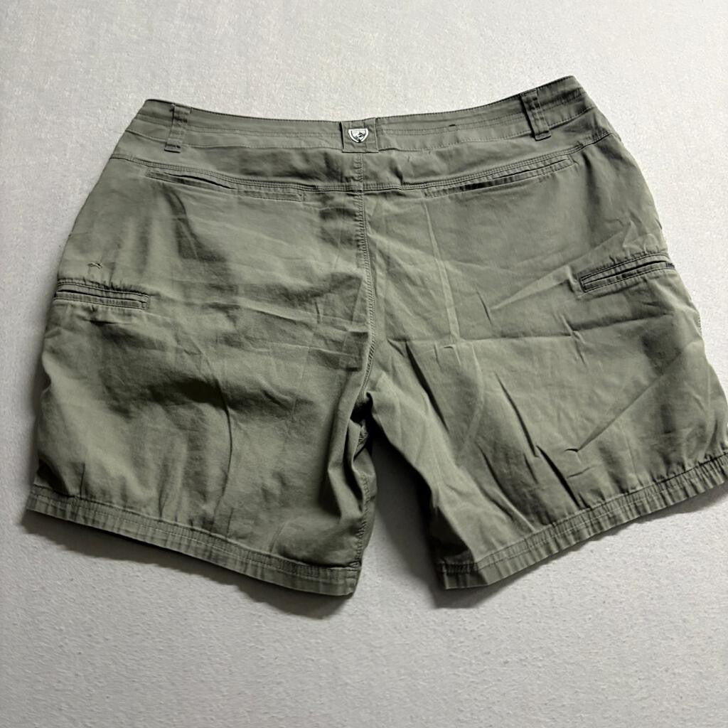 Kuhl Renegade Cargo Shorts Mens 38 Green Cotton Blend Hiking Outdoor