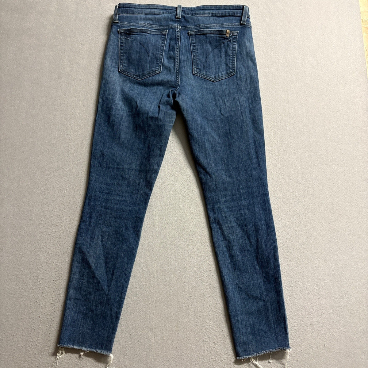 Joes Jeans Womens 30 Skinny Ankle Blue Denim Raw Hem Stretch Jeans