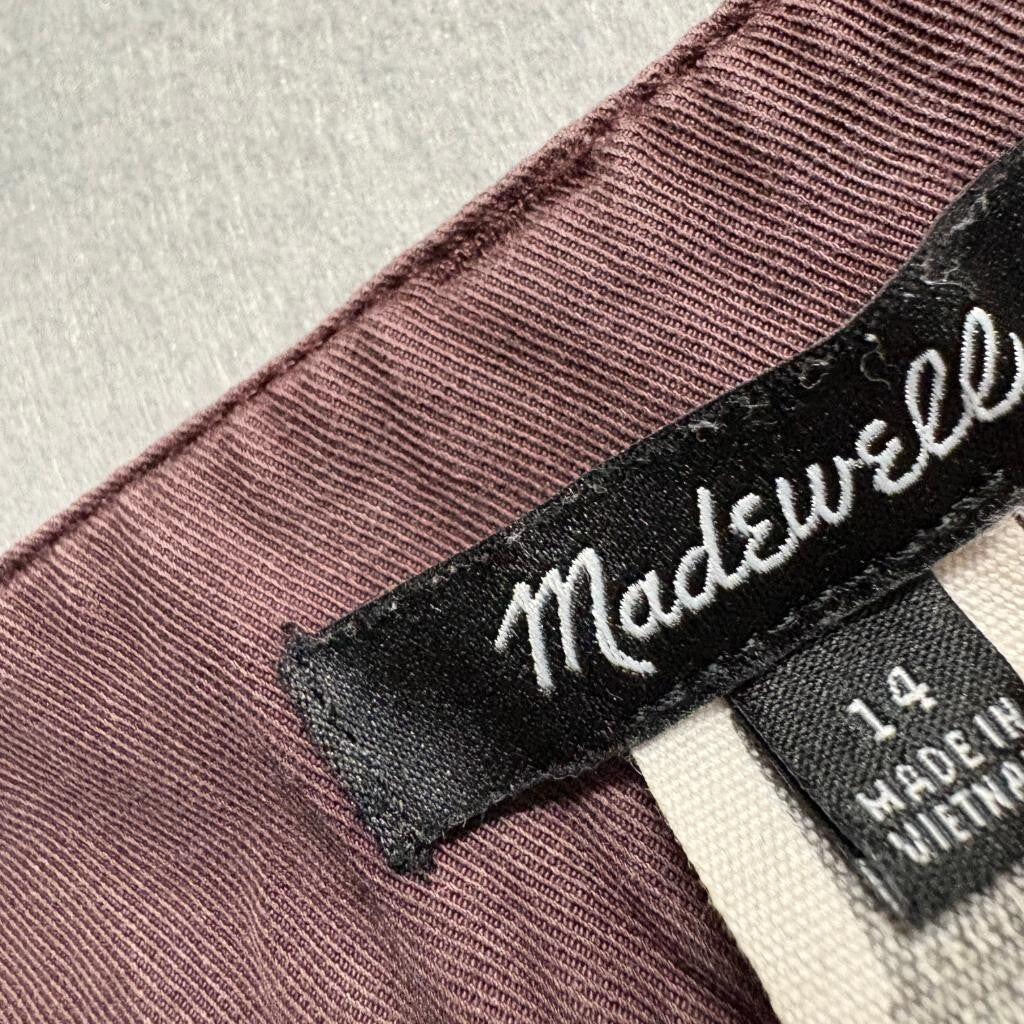 Madewell The Harlow Wide Leg Pants Womens 14 Brown Lyocell Cotton Linen Blend
