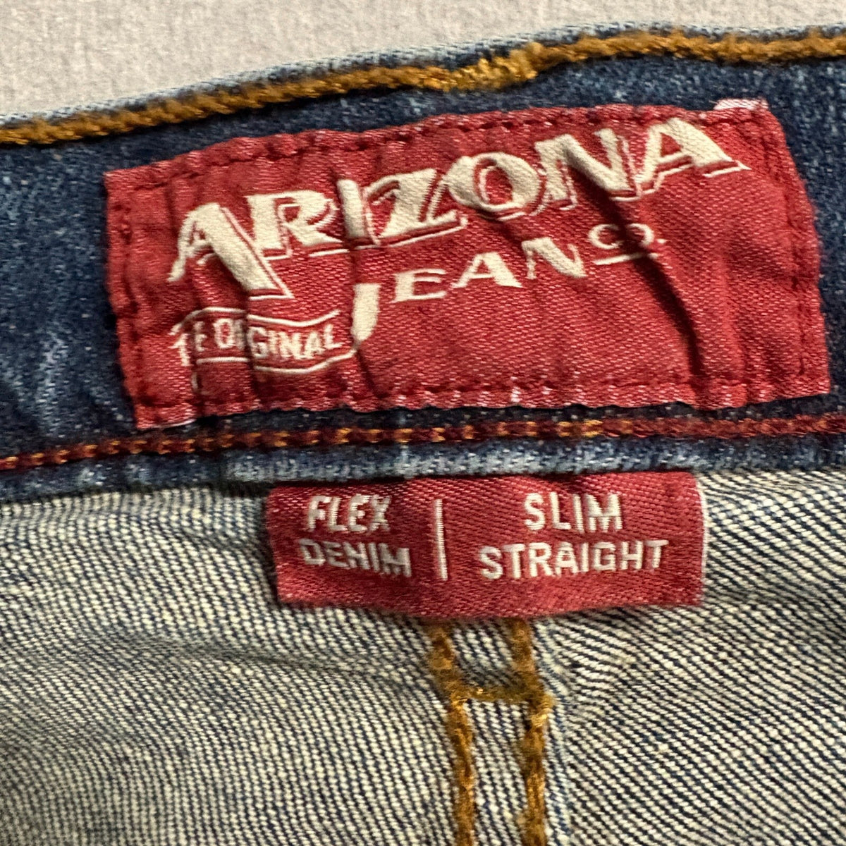 Arizona Jean Co Slim Straight Jeans Mens 26x34 Blue Flex Denim Stretch