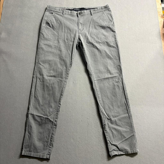 Cultura Chino Pants Mens 36x32 Gray Cotton Blend Stretch Flat Front Casual