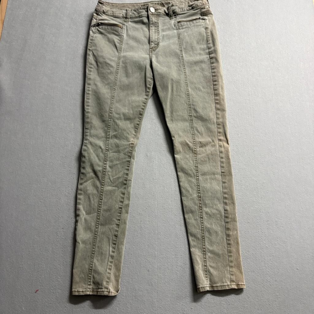 American Eagle Outfitters Pants Womens 12 Regular Green Skinny Utility Seam