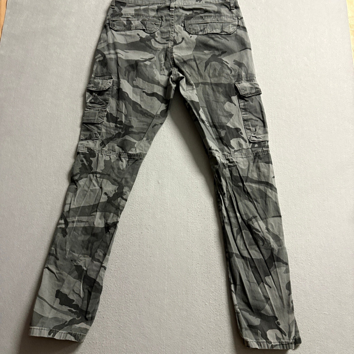 Wrangler Authentics Mens Cargo Pants 32x34 Gray Camo Stretch Twill ZM6SYGL
