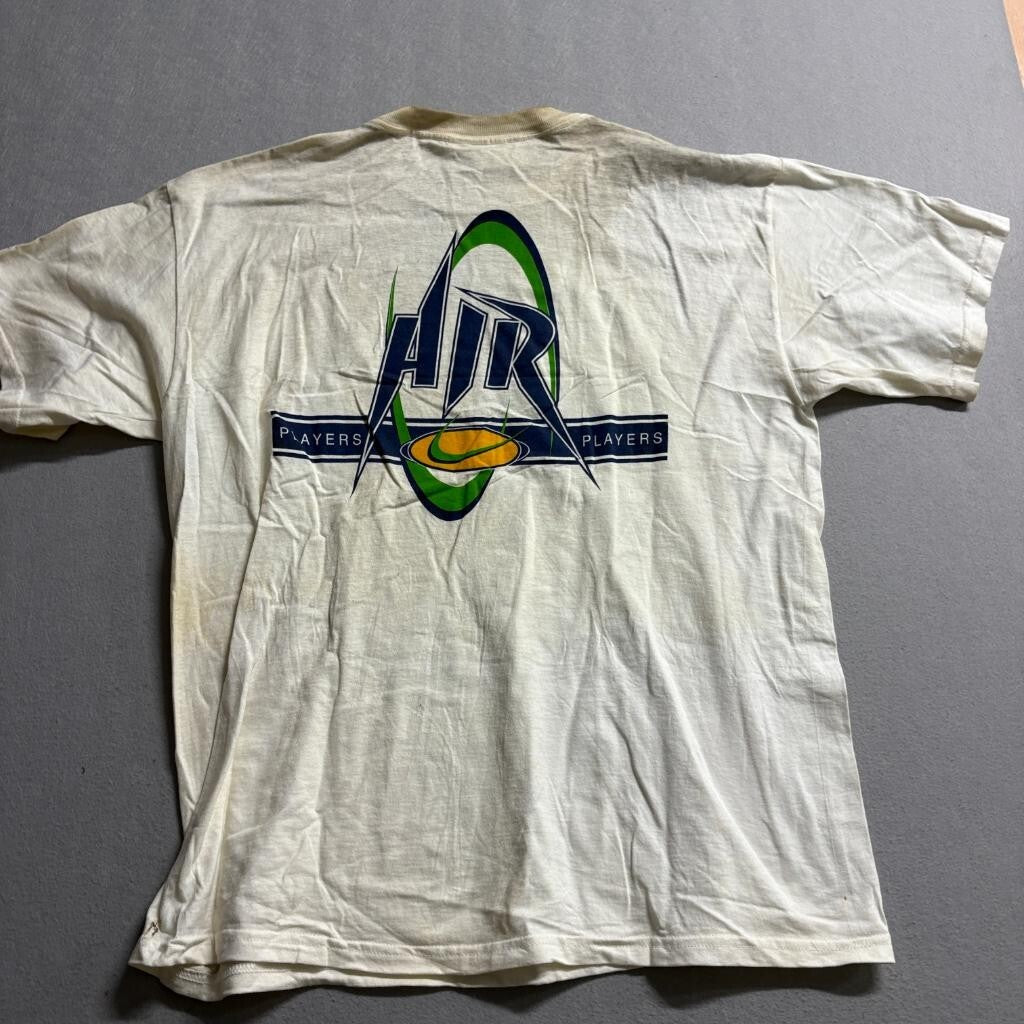 Vintage Tultex Nike Air Players T-Shirt Mens XL White Graphic Tee 90s Bootleg