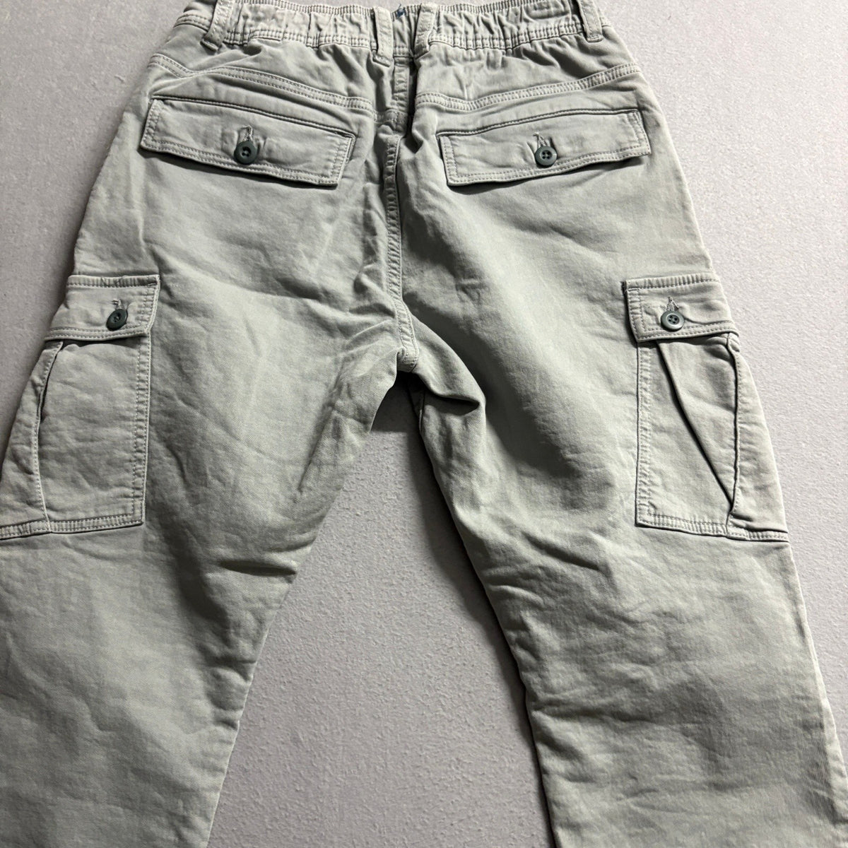 Cotton On Military Cargo Pants Mens Small Gray Elastic Waist Drawstring Utility