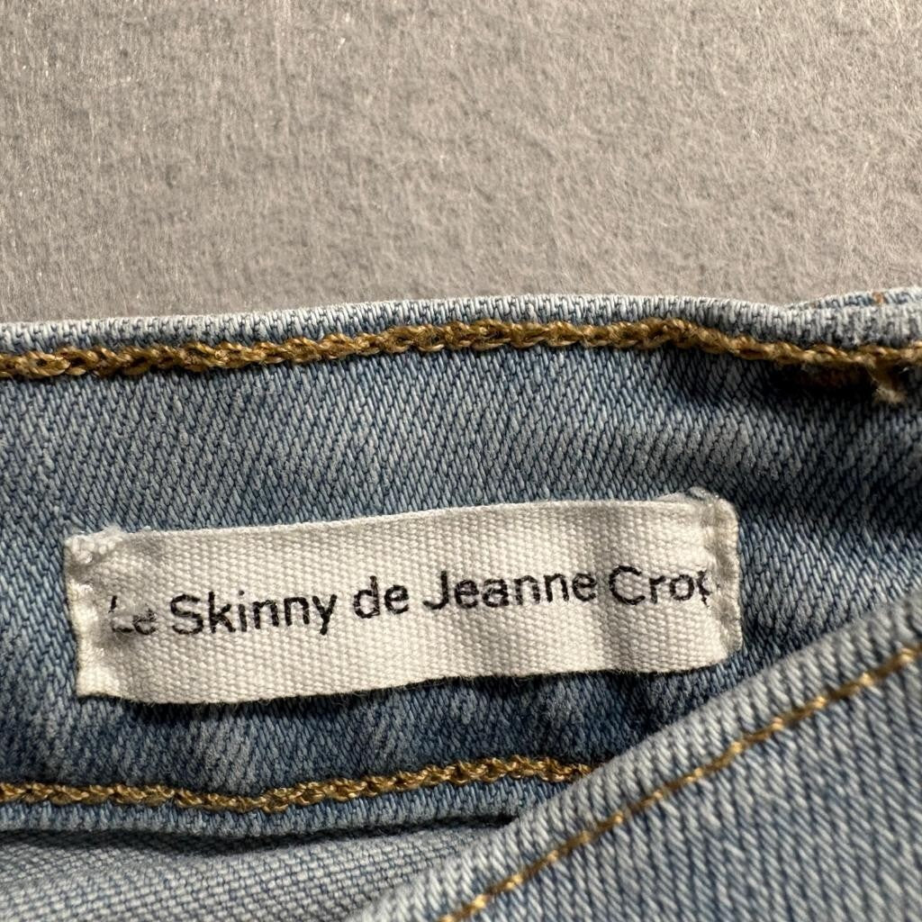 Frame Denim Le Skinny de Jeanne Crop Jeans Womens 24 Light Wash Raw Hem Turkey