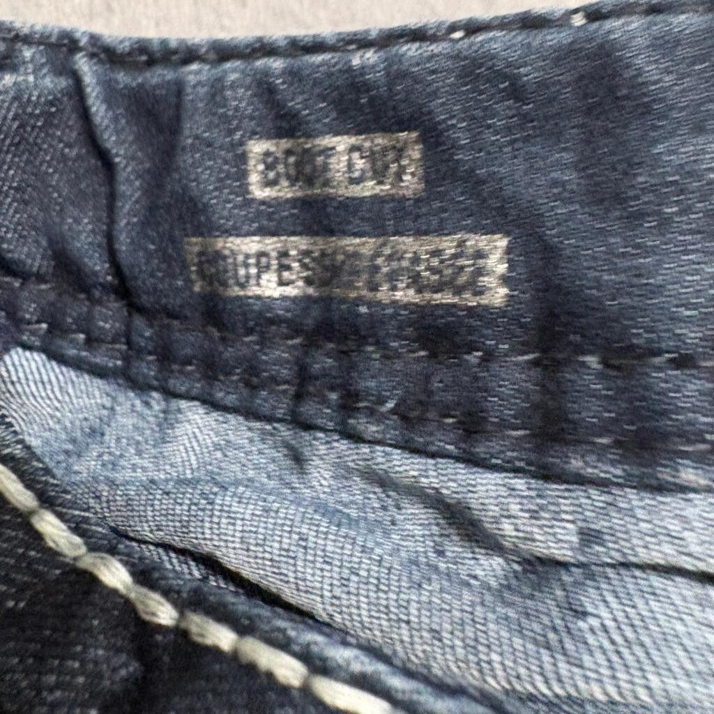 Cherokee Girls Bootcut Jeans Size 14 Dark Wash Thick Stitch Rhinestone Button