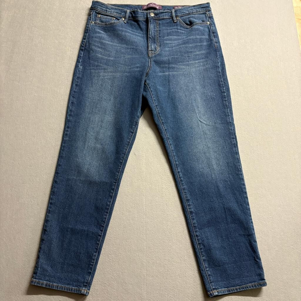 Gloria Vanderbilt Boyfriend Jeans Womens 14 Medium Wash Blue Stretch Denim