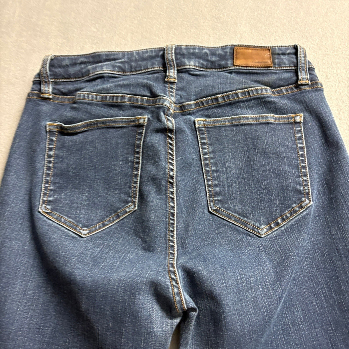 Lands End Mid Rise Curvy Bootcut Jeans Womens Size 10 Blue Denim Stretch