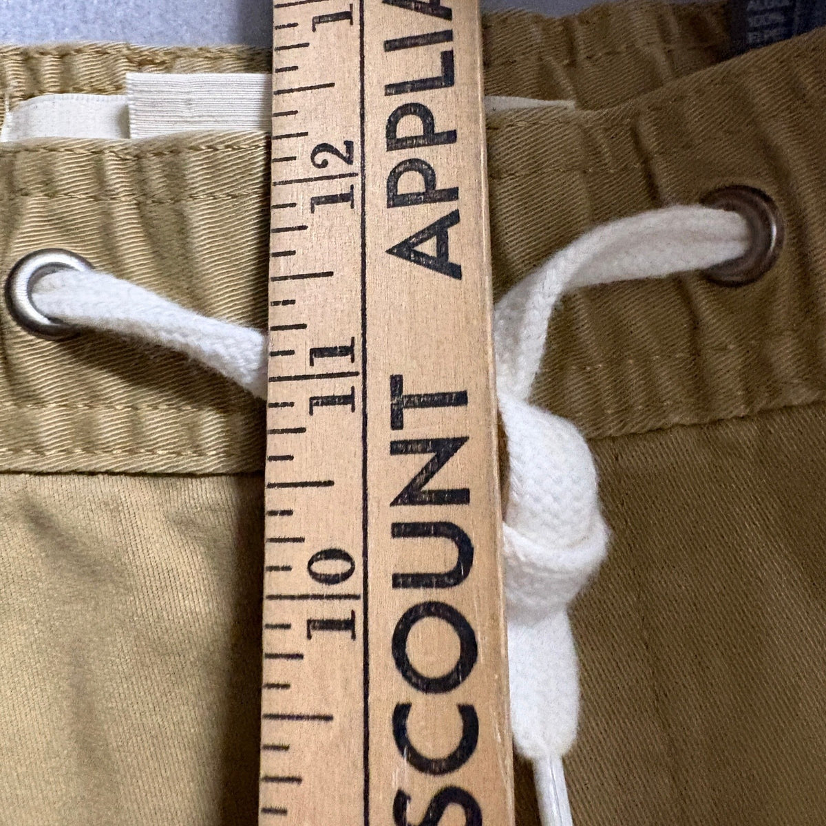 H&M LOGG Mens Small Beige Khaki Jogger Pants Slim Fit Stretch Elastic Waist Cuff