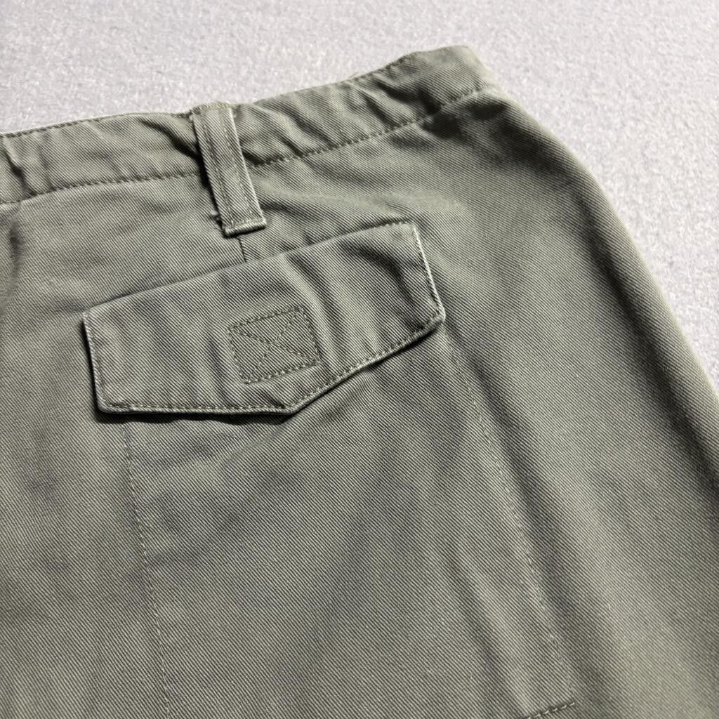 Cherokee Utility Crop Pants Womens Size 12 Green Cotton Cargo Capris Hook Loop