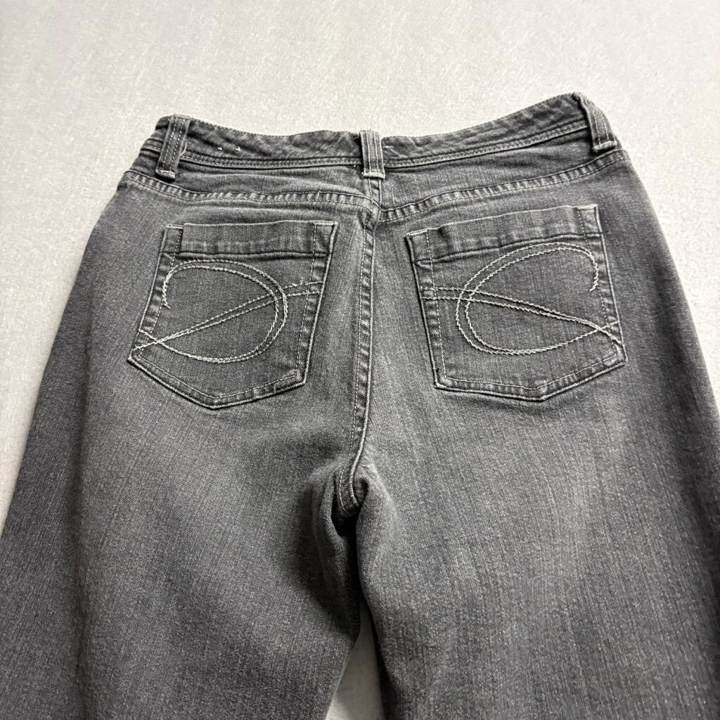 Chico's Platinum Denim Jeans Womens Size 0 Regular Gray Bootcut Stretch