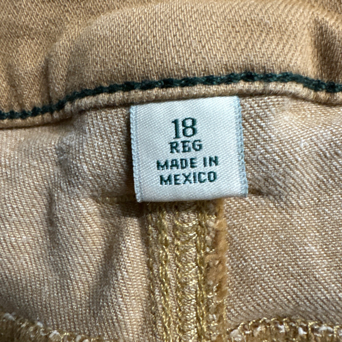 LL Bean Pants Womens 18 Reg Tan Brown BeanFlex Slim Leg Stretch Chino Casual